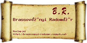 Brassoványi Radomér névjegykártya